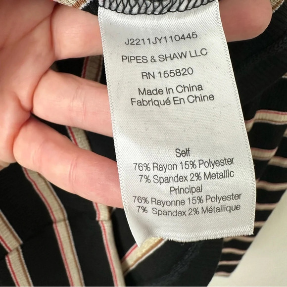 NWT VERONICA BEARD Cedar Striped Ribbed Jersey Turtleneck SZ S - Picture 6 of 7